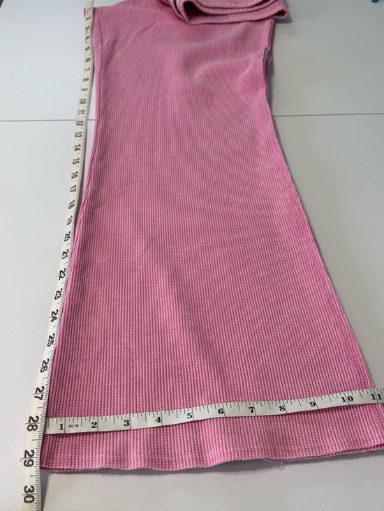 Sundry Sonnyside Pink Waffle Knit Wide Leg Pants Large Lounge Relaxed Fit - Picture 11 of 11